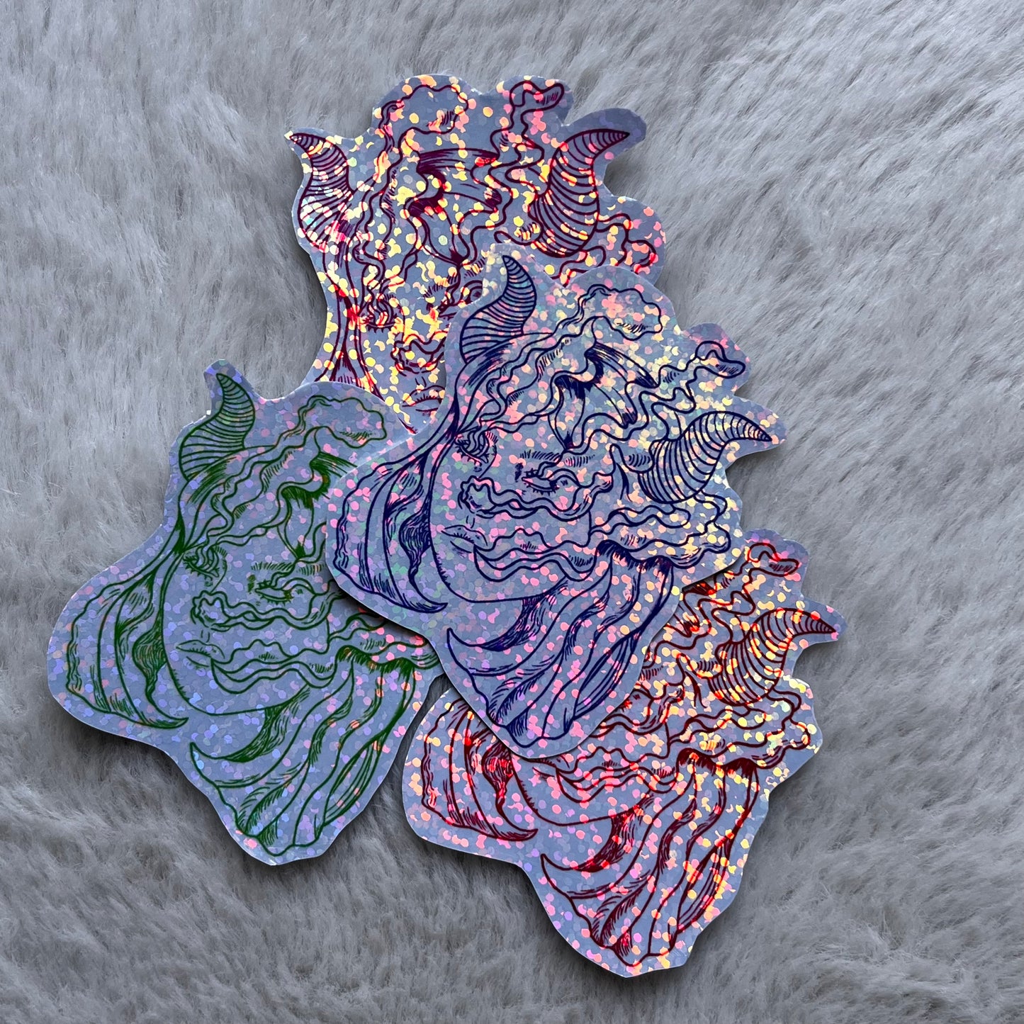 horned girl stickers