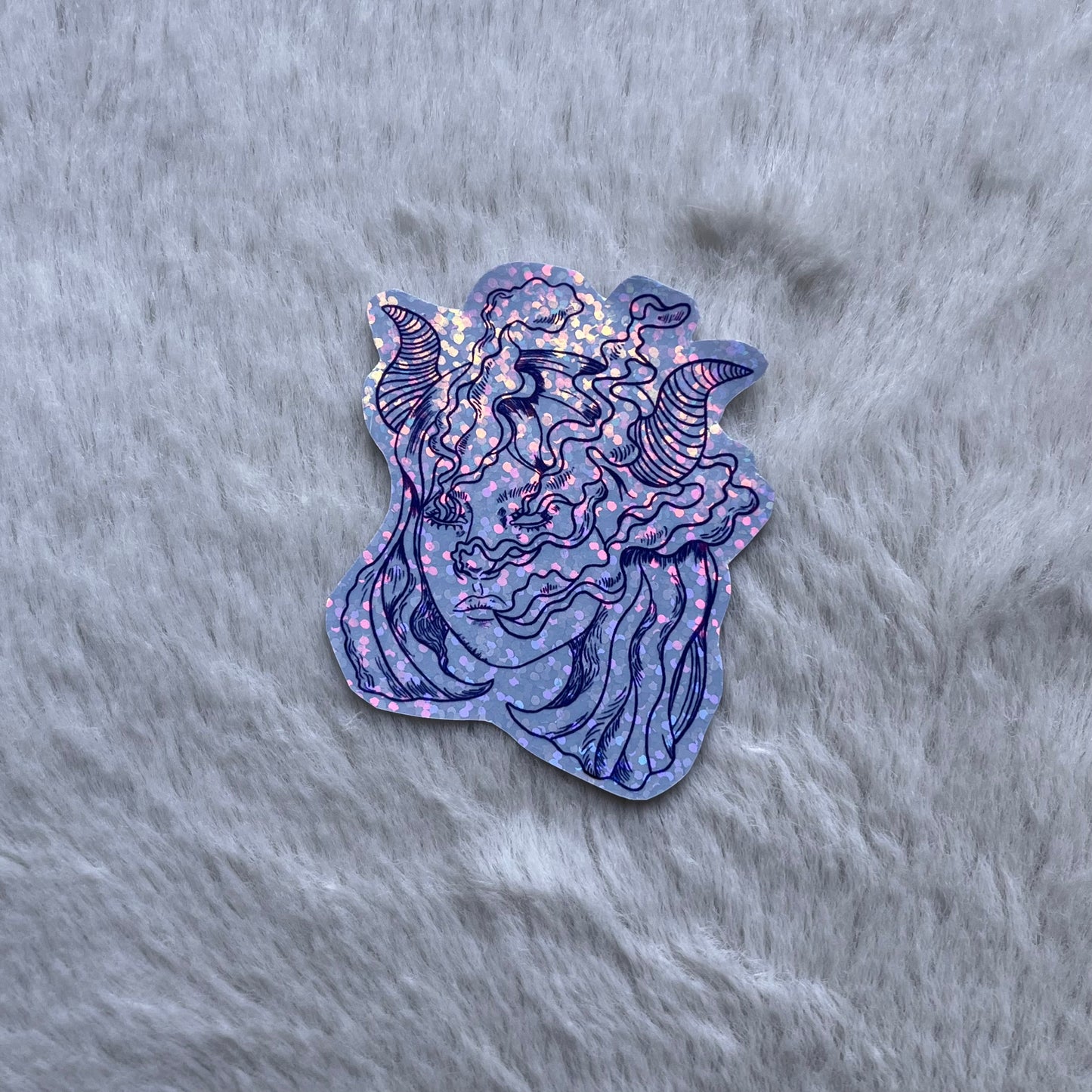 horned girl stickers