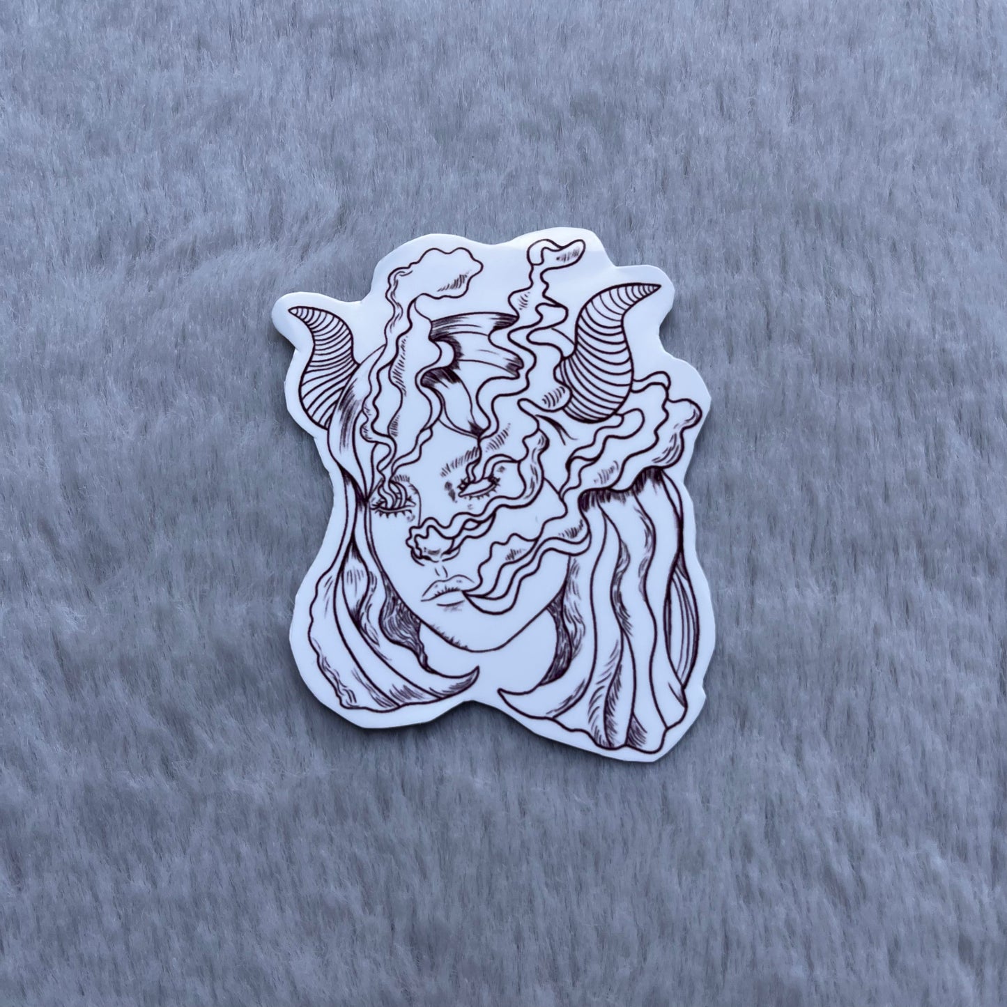 horned girl stickers