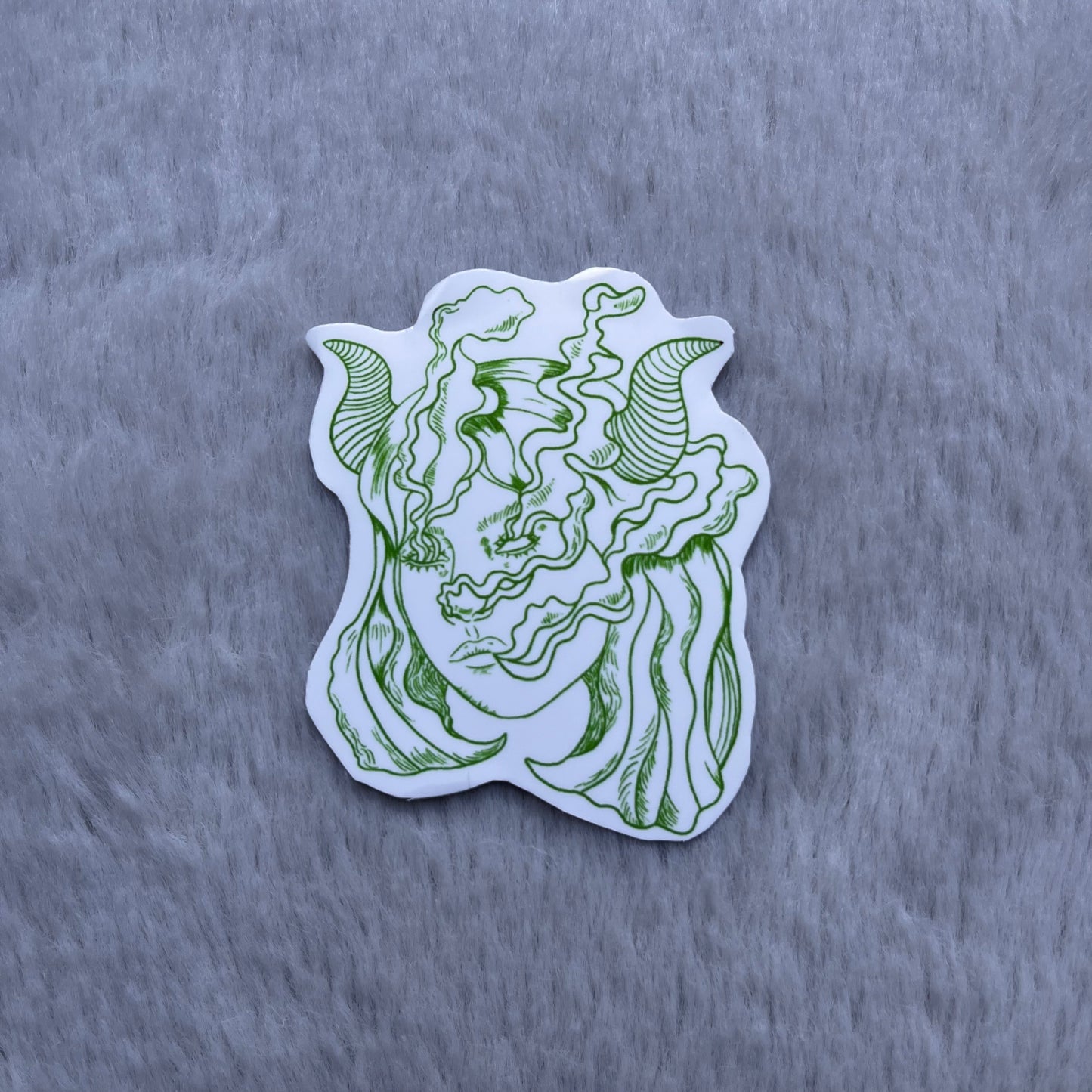 horned girl stickers