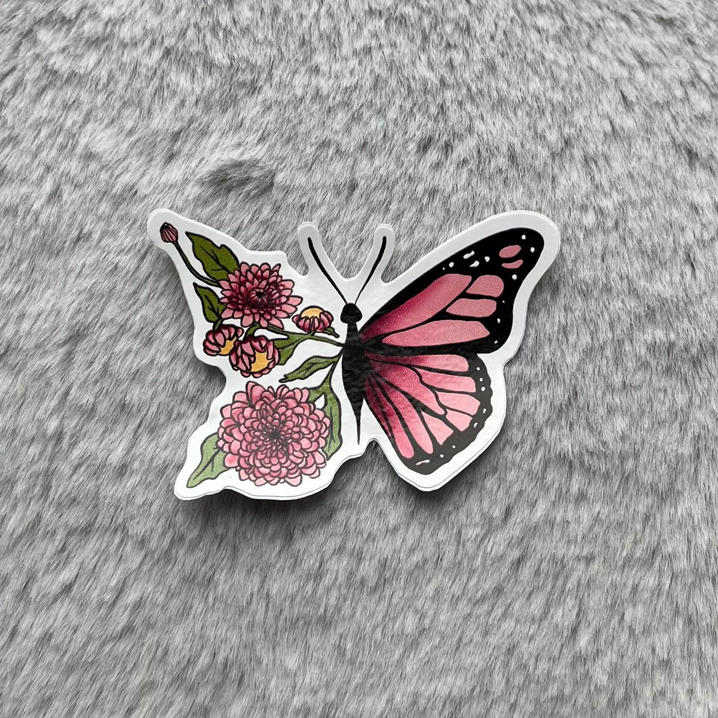 monochrome flower butterfly