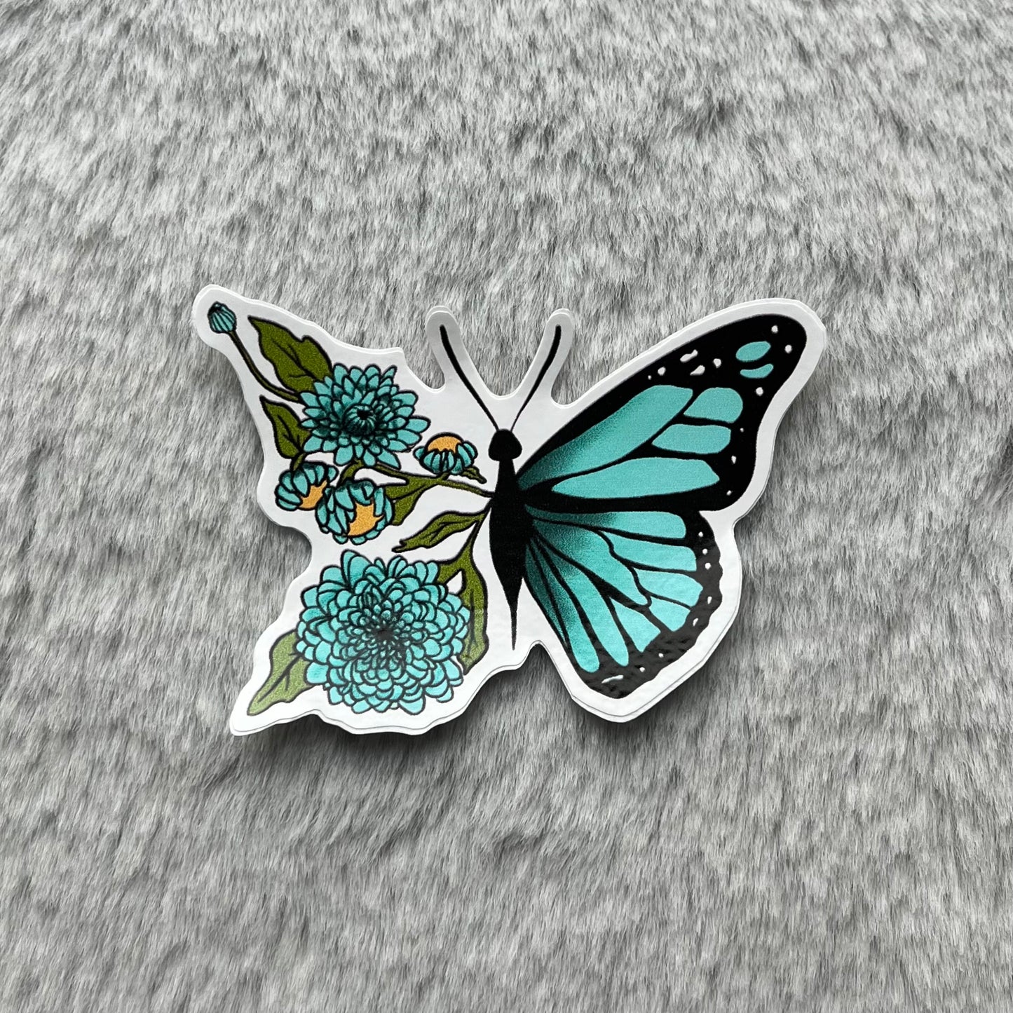 monochrome flower butterfly