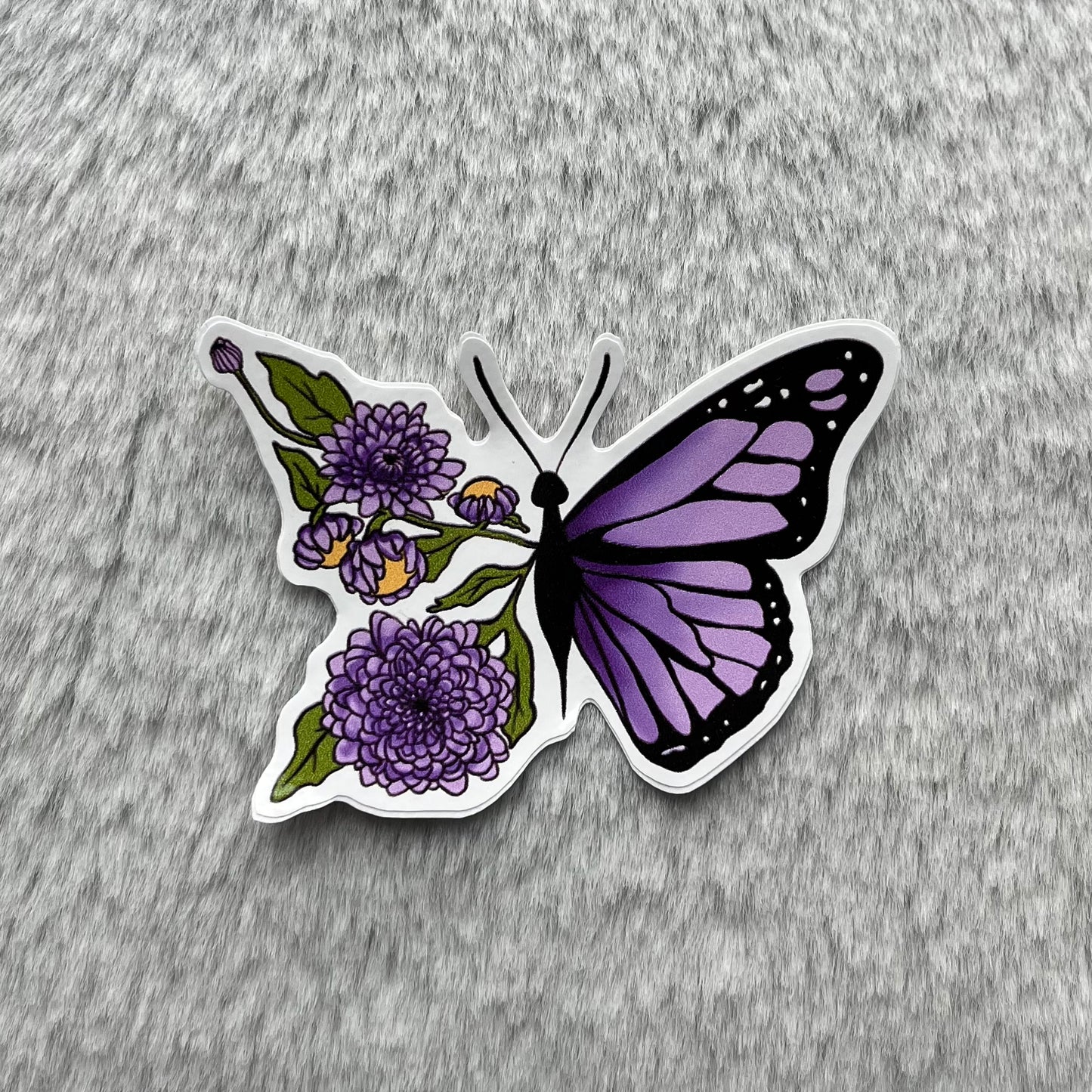 monochrome flower butterfly