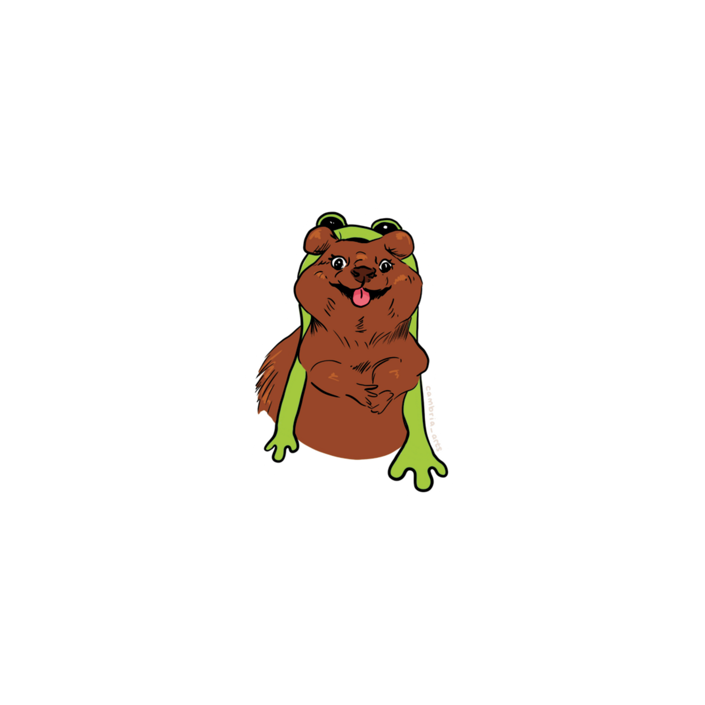 quokka with frog hat