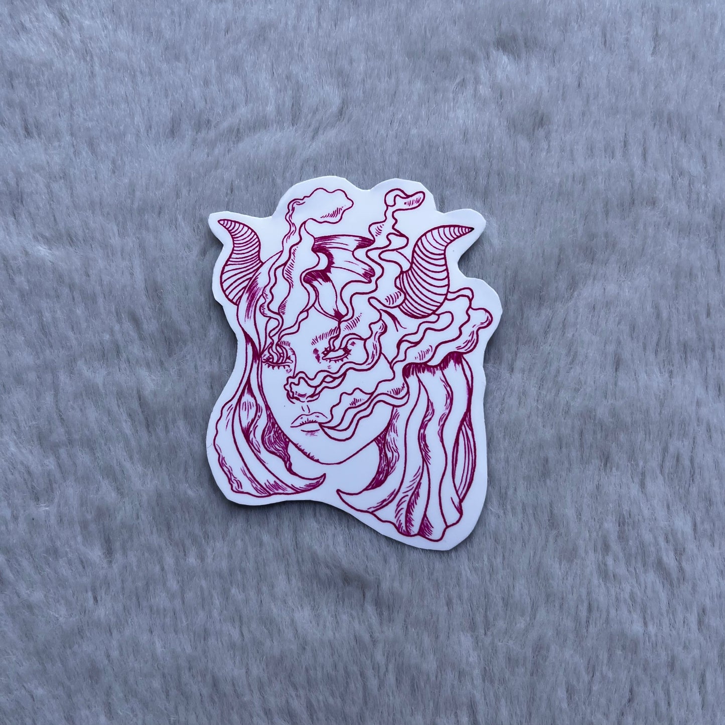 horned girl stickers