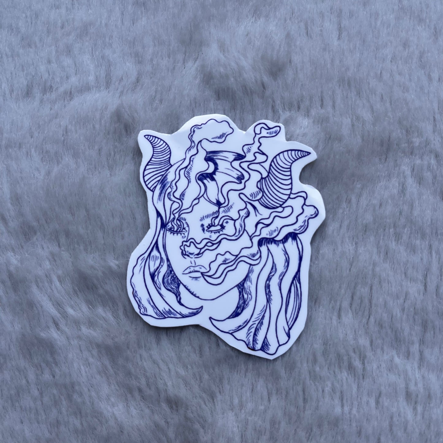 horned girl stickers