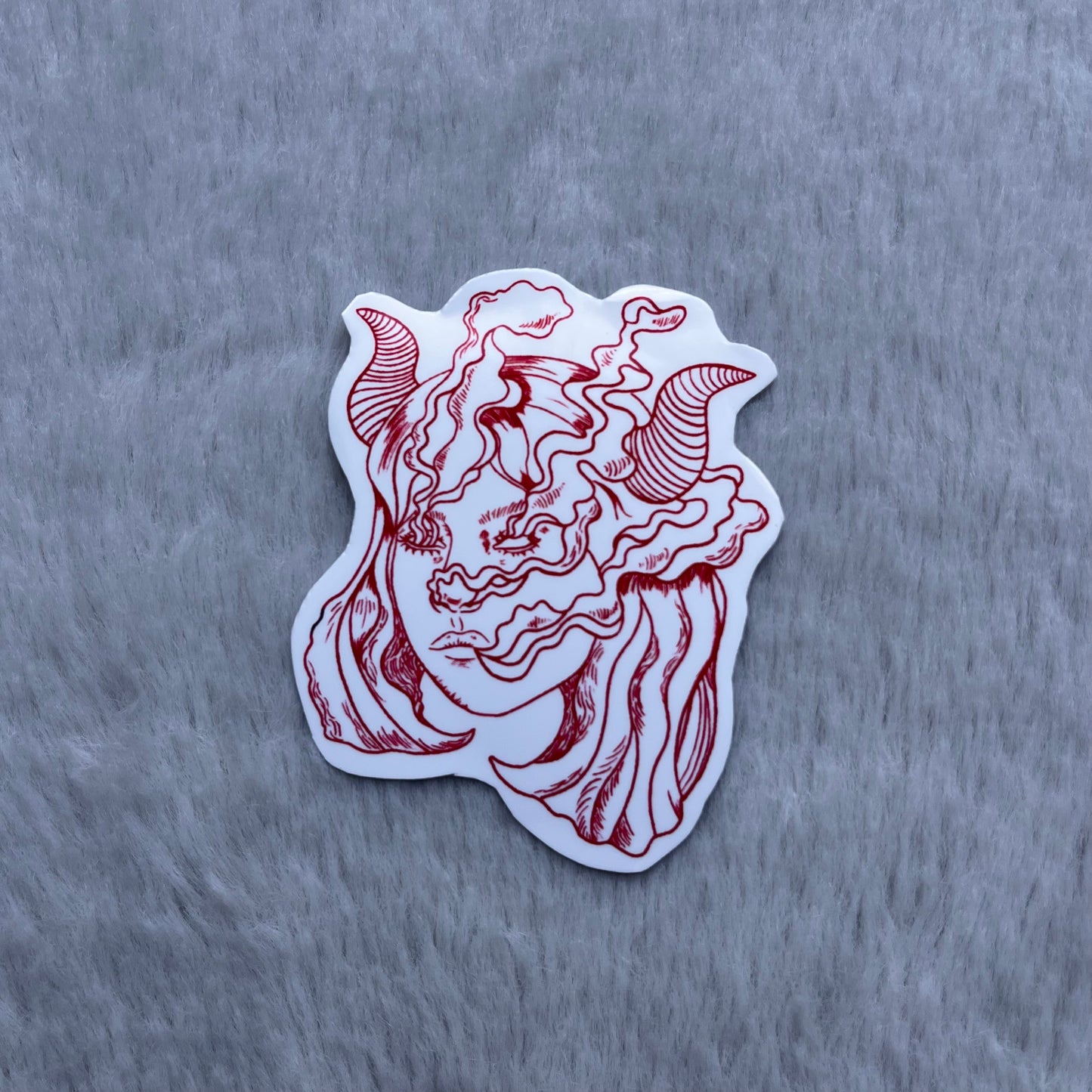 horned girl stickers