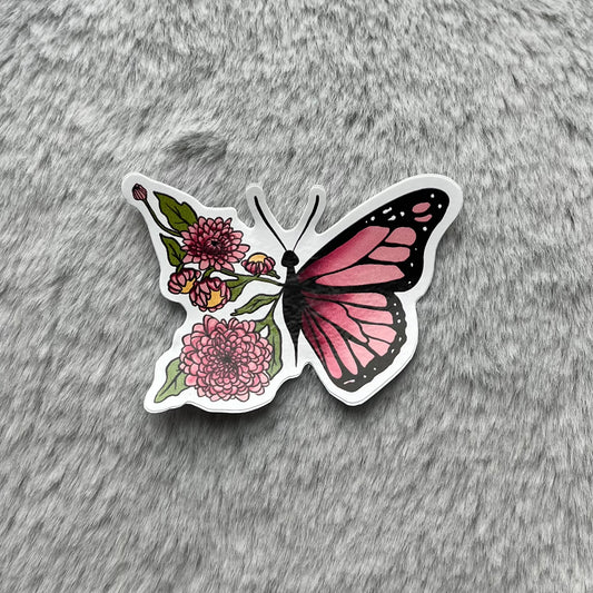 monochrome flower butterfly